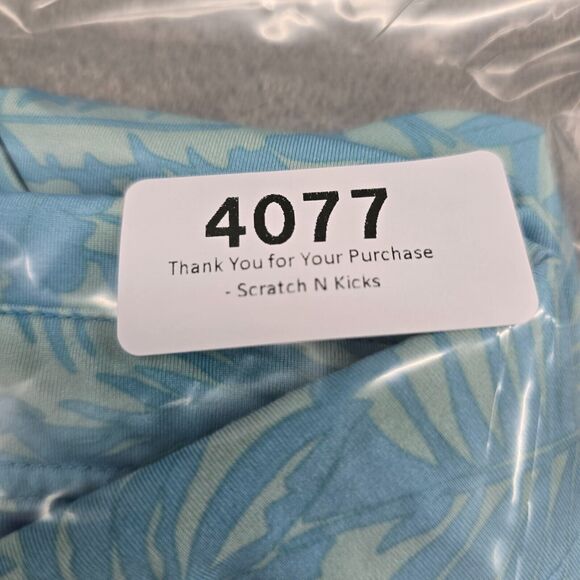 Straight Down Men's Performance Golf Polo Shirt Blue Hawaiian Style Size M - Picture 10 of 10